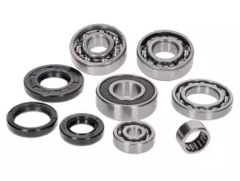 Engine Bearing Set W/ Oil Seals For Vespa Smallframe 19mm 50, S, N, R, L, Special, Elestart, PK, 80, 90, 125