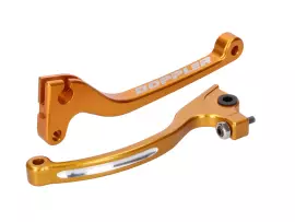 Brake And Clutch Lever Set Doppler CNC Golden For Rieju, Derbi, Sherco (w/ AJP Brake)
