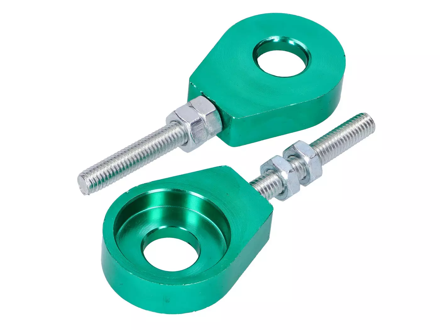 Chain Tensioner Set Aluminum Green Anodized 12mm