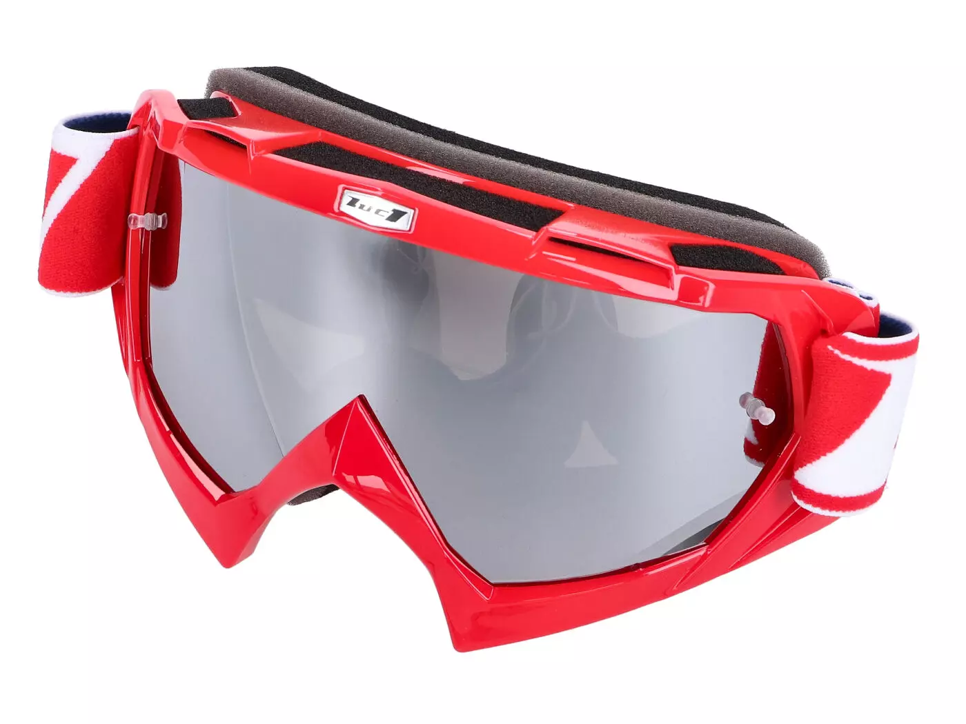 MX Goggle LUC1 Team White / Red - Iridium Chrome