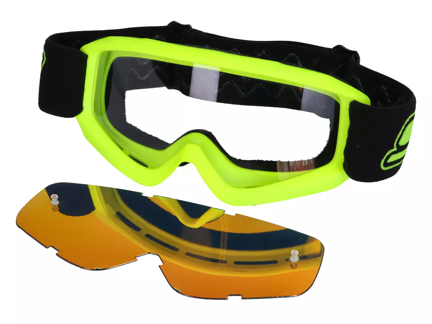 MX Goggle S-Line Kids Fluo Yellow - Iridium Red