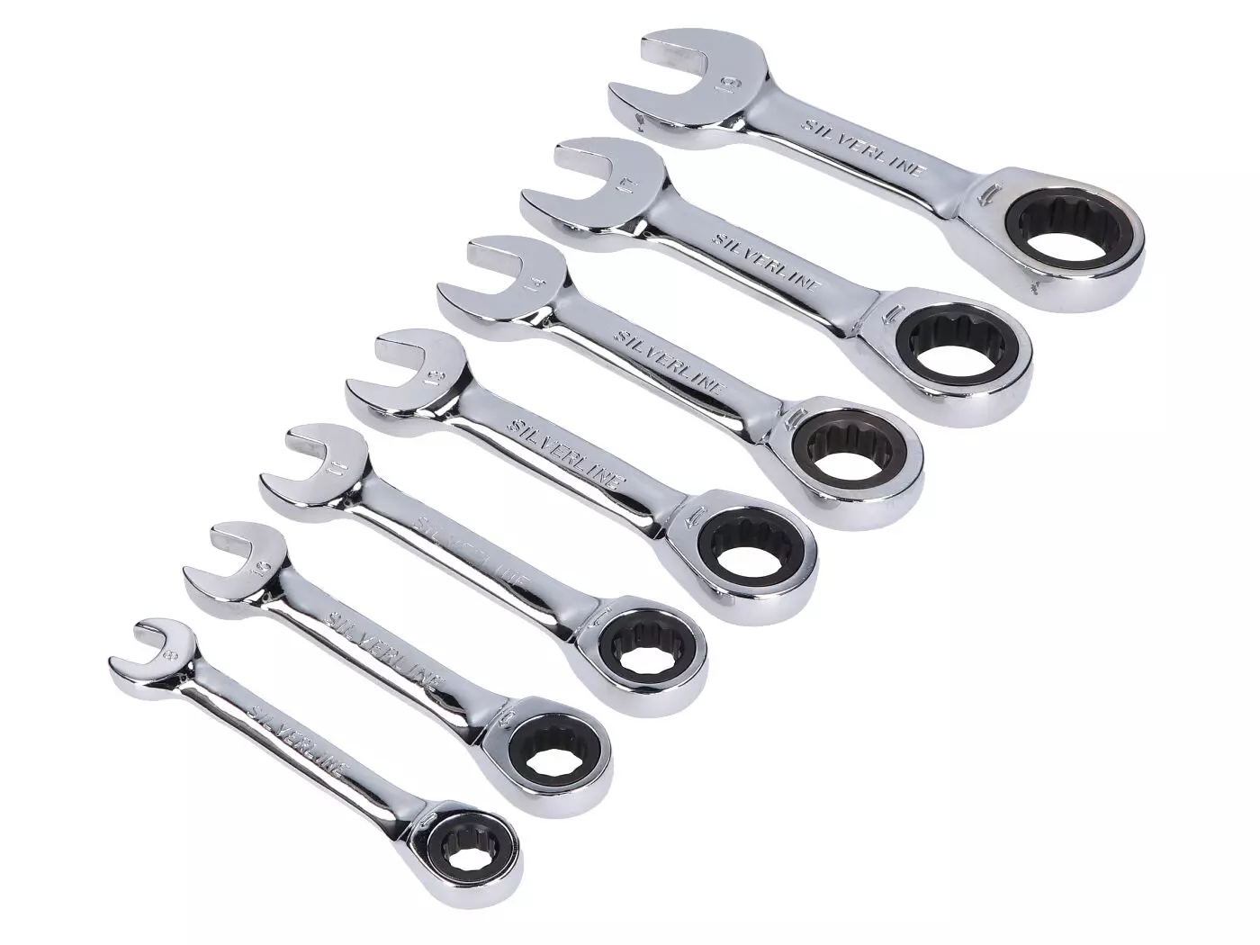 Ratchet Spanner Set Metric 8-19mm Short