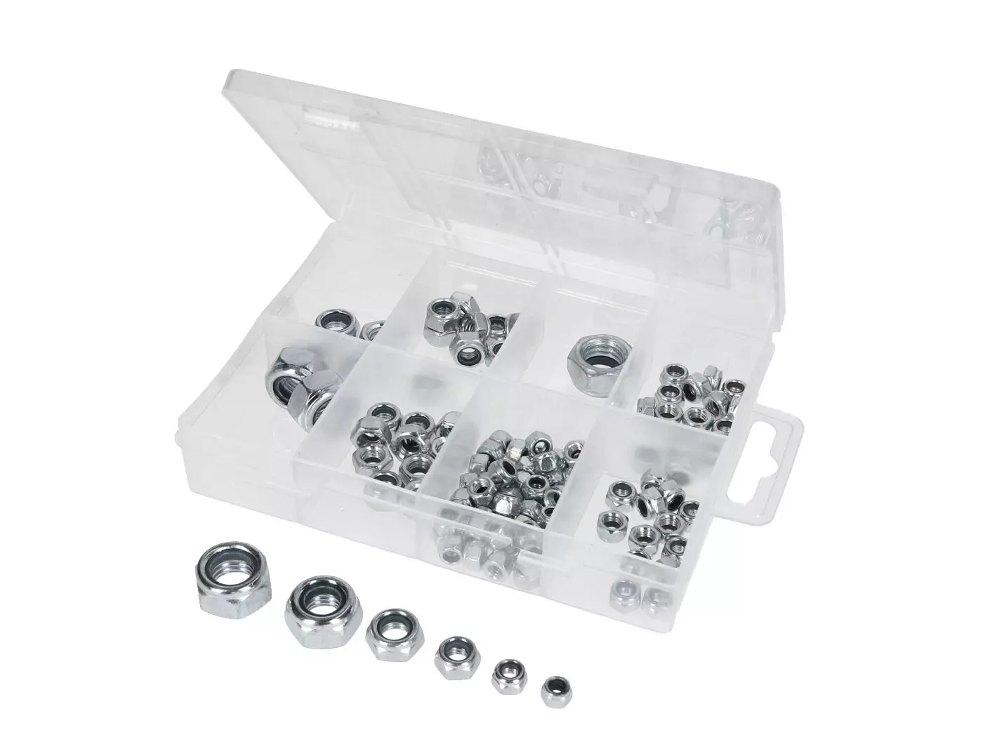 Flange Nut Assortment Self-locking, Metric M4-M12 108-piece