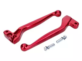 Clutch And Brake Lever Set ALU Anodized Red For Simson S50, S51, S53, S70, S83, SR50, SR80