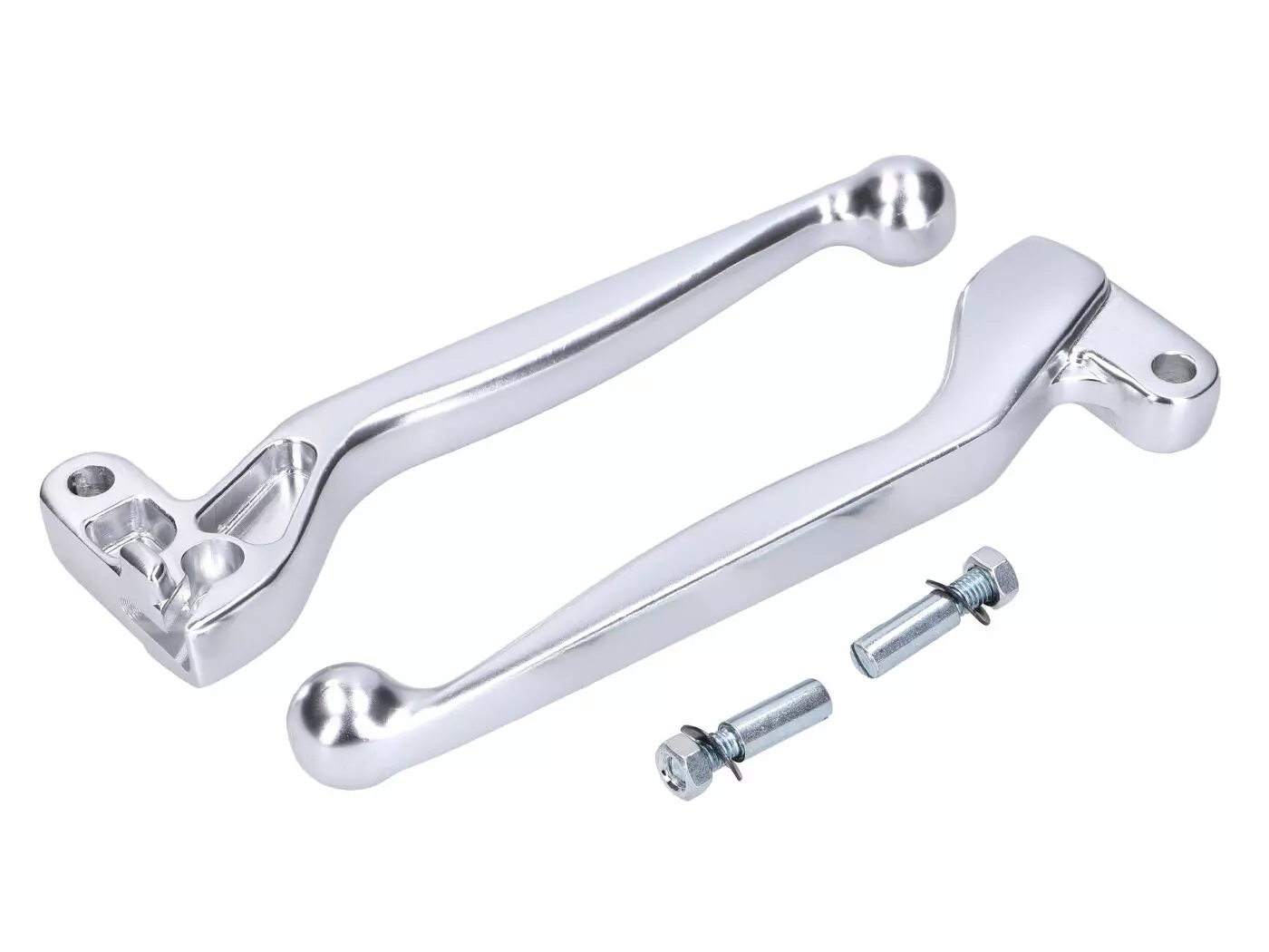 Clutch And Brake Lever Set ALU Anodized, Silver Color For Simson S50, S51, S53, S70, S83, SR50, SR80
