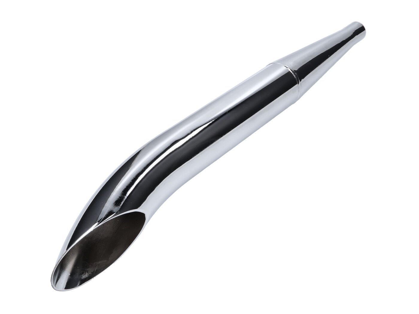 Exhaust Swiing Side Pipe 28/60mm Chrome Moped Universal