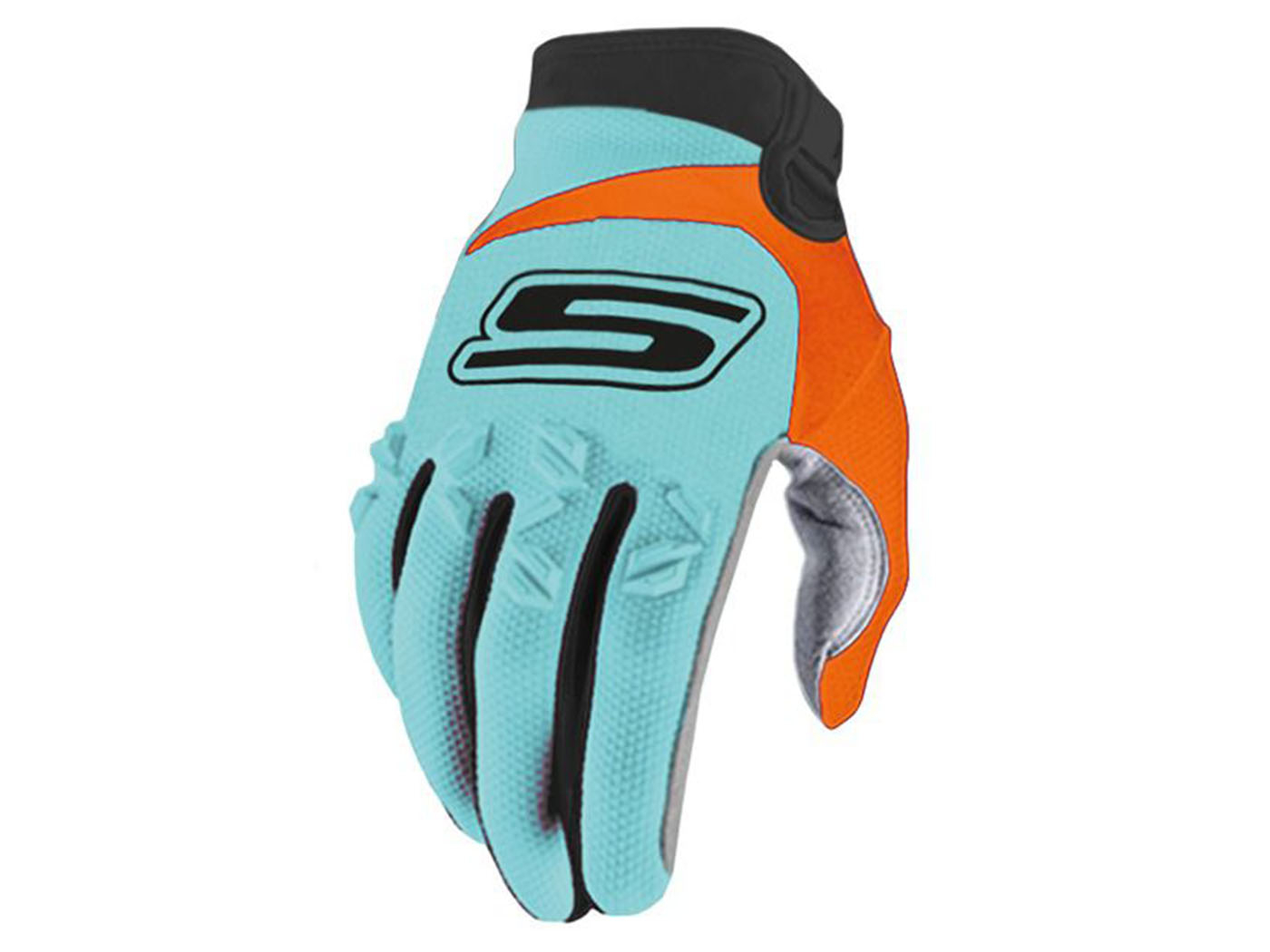 MX Gloves S-Line Homologated, Blue / Orange - Size S