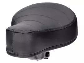 Saddle / Seat Flat Black Quilted Spring-mounted With Puch Logo For Puch Moped