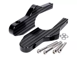 Pillion Footpeg Adapter Set Aluminum CNC Matt Black For Vespa GT, GTS, GTV
