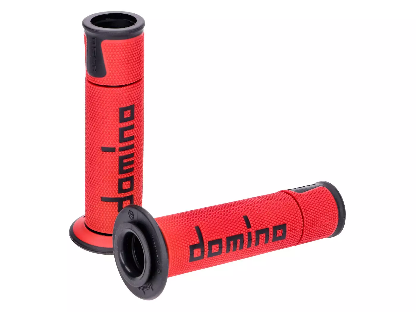 Handlebar Grip Set Domino A450 On-road Racing Red / Black With Open Ends