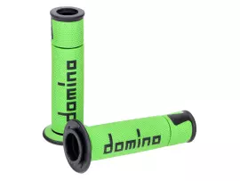 Handlebar Grip Set Domino A450 On-road Racing Green / Black With Open Ends