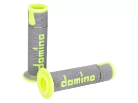 Handlebar Grip Set Domino A450 On-road Racing Grey / Yellow With Open Ends