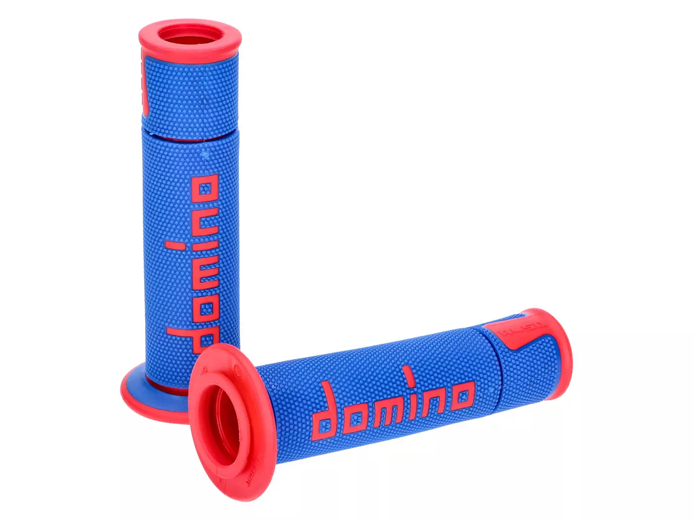 Handlebar Grip Set Domino A450 On-road Racing Blue / Red With Open Ends