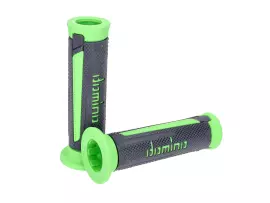 Handlebar Grip Set Domino A350 On-Road Gray / Green With Open Ends