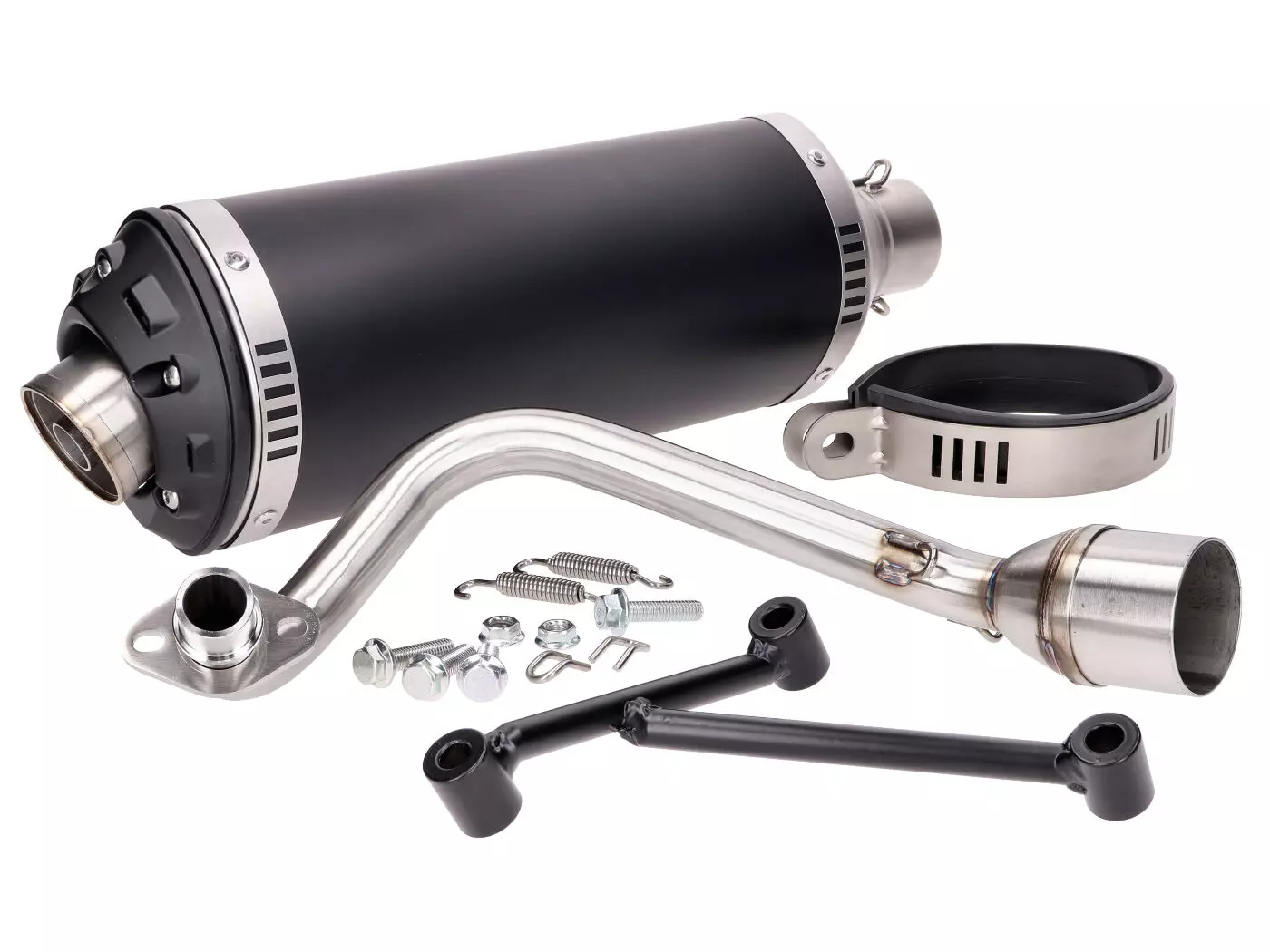 Exhaust Power1 Aluminum Black For Vespa Primavera, Sprint, Zip 4-stroke 50 Euro2