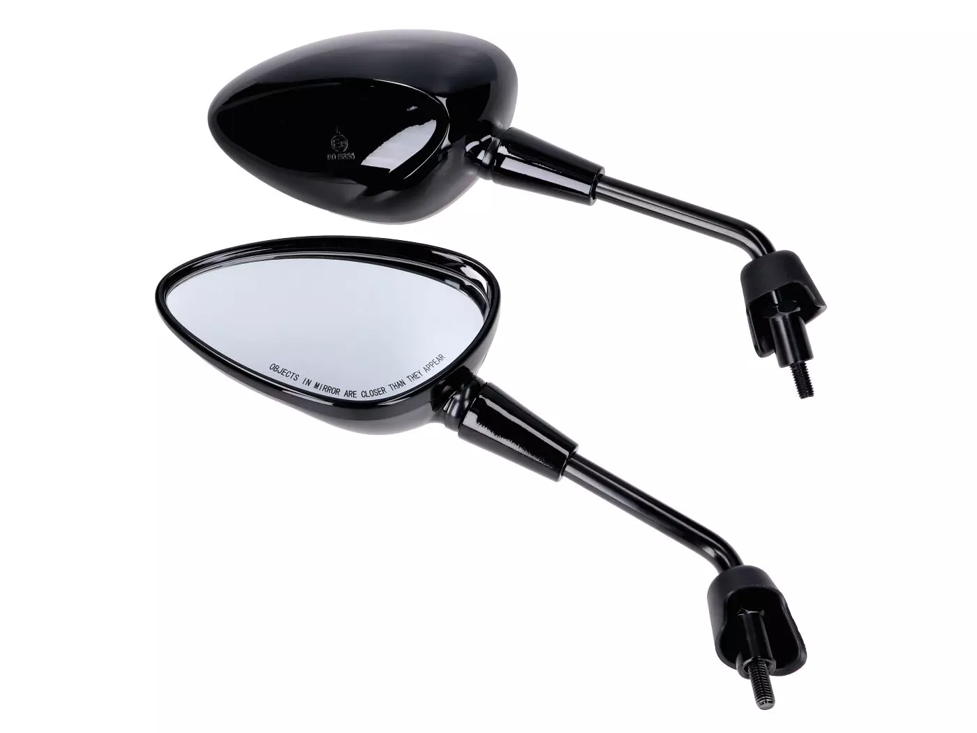 Mirror Set M8 Short, Black Glossy For Vespa GTS HPE, Sprint, Primavera