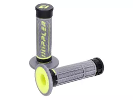 Handlebar Rubber Grip Set Doppler Grip 3D Grey / Black / Neon Yellow