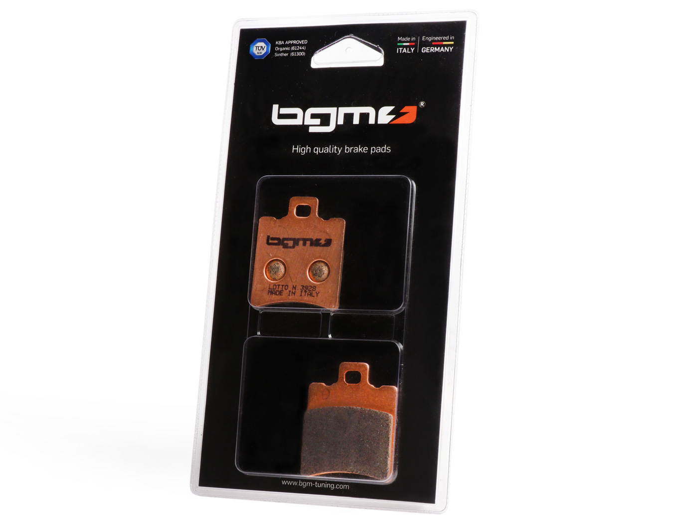 Brake Pads -BGM PRO Sintersport 39.7x49.5mm- SIP Brake Caliper, APRILIA Amico GL, GLE, LX, Sport Life, LX 50cc 1992 (f), Area 51 50cc 1998 (f/r), Compay 125cc 2003 (f), Compay 50cc 2002 (f), Gulliver 50cc 1995 (f), Gulliver LC 50cc 1996-1997 (f), Habana 1