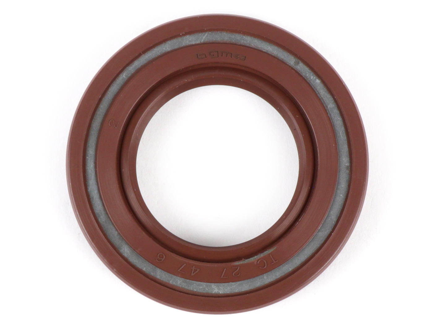 Oil Seal 27x47x6mm -BGM PRO FKM/Viton® (E10/etahnol Resistant)- (used For Rear Hub Vespa PX (-1984), Rally180 (VSD1T), Rally200 (VSE1T), Sprint (since 1972), TS (since 1972), GT125 (since 1972), GTR125 (since 1972), GL150 (VLA1T) (since 1972)), Crankshaf