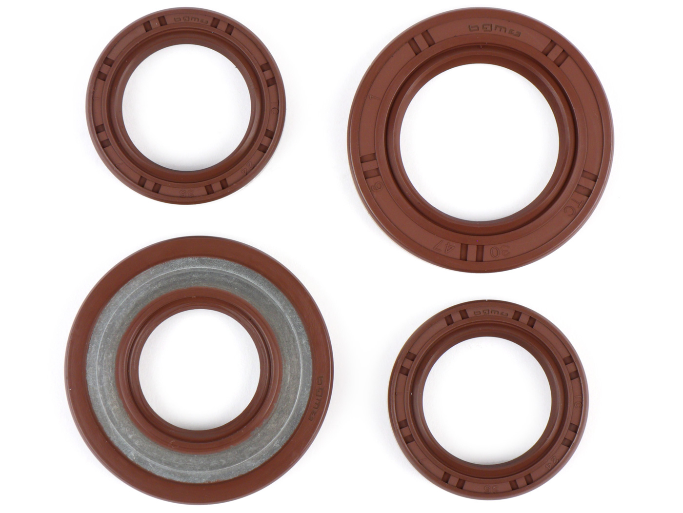 Oil Seal Set Engine -BGM PRO, FKM/Viton® (E10/etahnol Resistant)- Piaggio 125-180 Cc 2-stroke