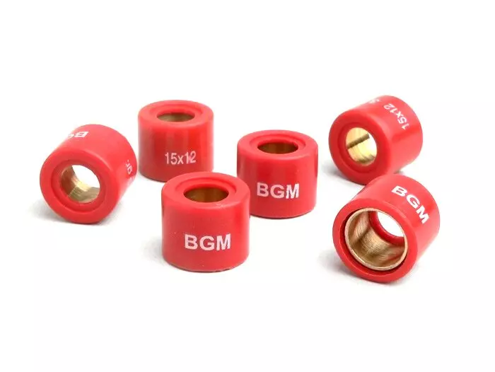 Rollers -bgm Original 15x12mm- 6.50g - Aprilia Amico 50, Rally, SR50 WWW - Benelli 491 GT - Malaguti F10, F12, F15, Yesterday - MBK Booster, Mach G, Ovetto, Stunt - Yamaha BWÂ´S, Jog, Neos, Slider, Why, Zuma