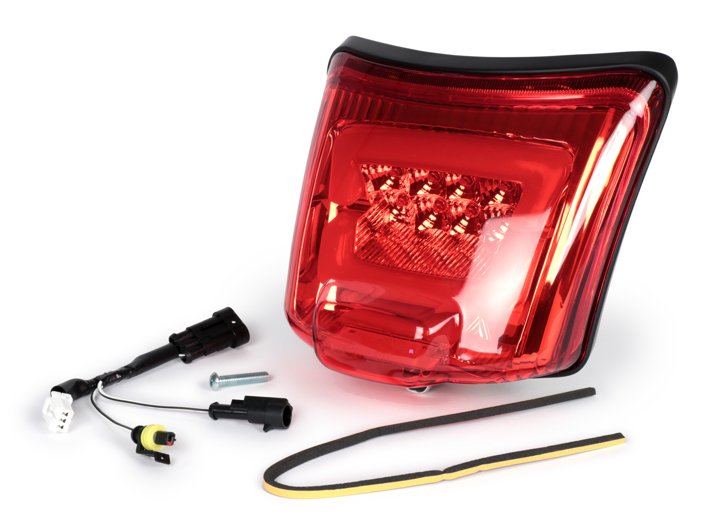 Tail Light Incl. Frame -MOTO NOSTRA, LED Â´BoulderÂ´- Vespa GTS (2019-) GTS125 IGet, GTS300 HPE, GTS SUPER 125/300 HPE, GTS SUPERSPORT 125/300, GTS SUPERTECH 125/300 HPE - Glass Red/ Frame Matt Black