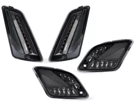 Indicator Set Front + Rear -MOTO NOSTRA (2019-) Dynamic LED Sequential Light, Front With Day Time Running Light And Rear With Position Light (E-mark)- Vespa GTS 125-300 HPE (2019-) - Smoked