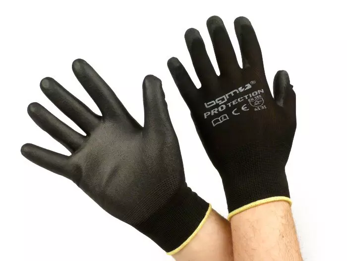 Work Gloves - Mechanics Gloves - Protective Gloves -BGM PRO-tection- Seamless Knitted Gloves, 100% Nylon With Polyurethan Coating - Size XL (10)