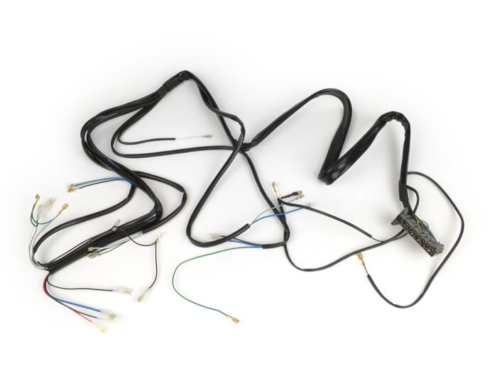 Wiring Loom -BGM ORIGINAL- Vespa PX EFL (German Models), 1984-1997, Without Battery, With DC Horn, Horn Rectifier, Stator Plate With 5 Wires