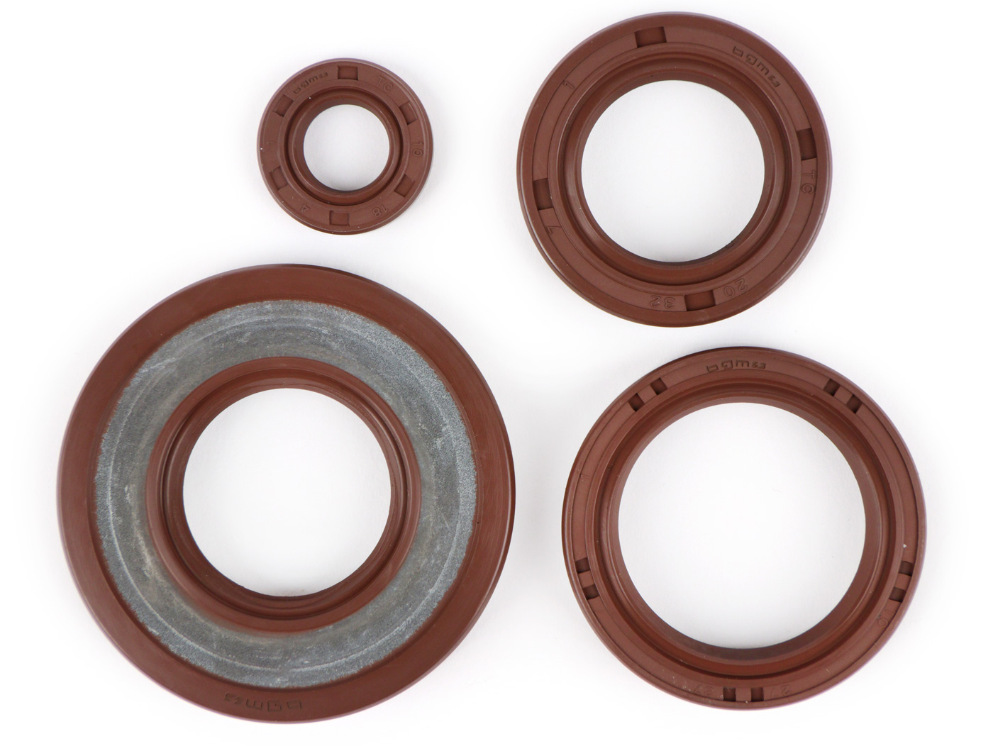 Oil Seal Set Engine -BGM PRO, FKM/Viton® (E10/etahnol Resistant)- Vespa Smallframe 20mm - PK50 XL, PK50 XL2, PK125 XL, HP3/HP4/FL2