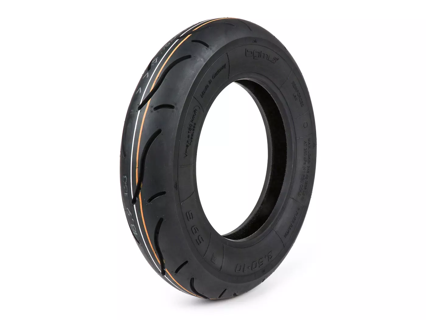 Tyre -BGM Sport (Made In Germany)- 3.50 - 10 Inch TT 59S 180 Km/h  (reinforced) - For Tube Rims Only