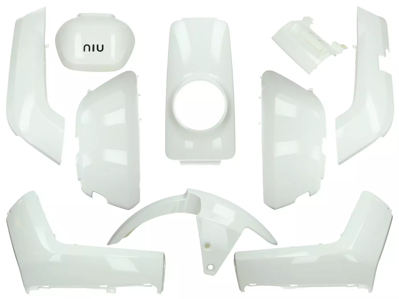 Fairing Kit 10-piece White Glossy For NIU-N1, NQi-Sport