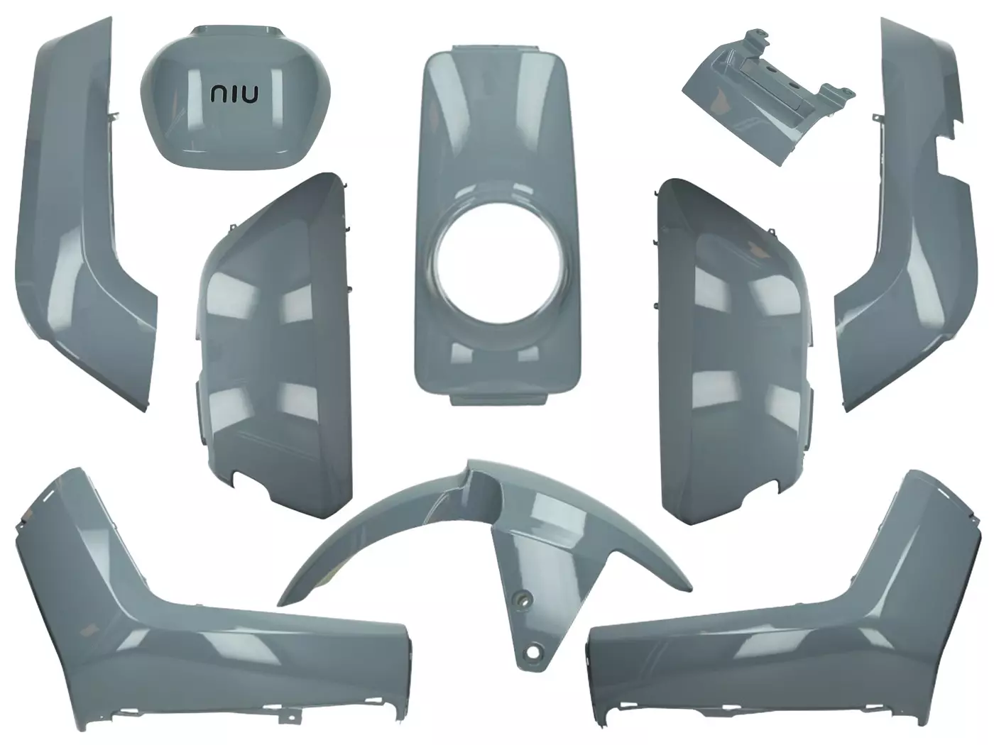 Fairing Kit 10-piece Nardo Grey Glossy For NIU-N1, NQi-Sport