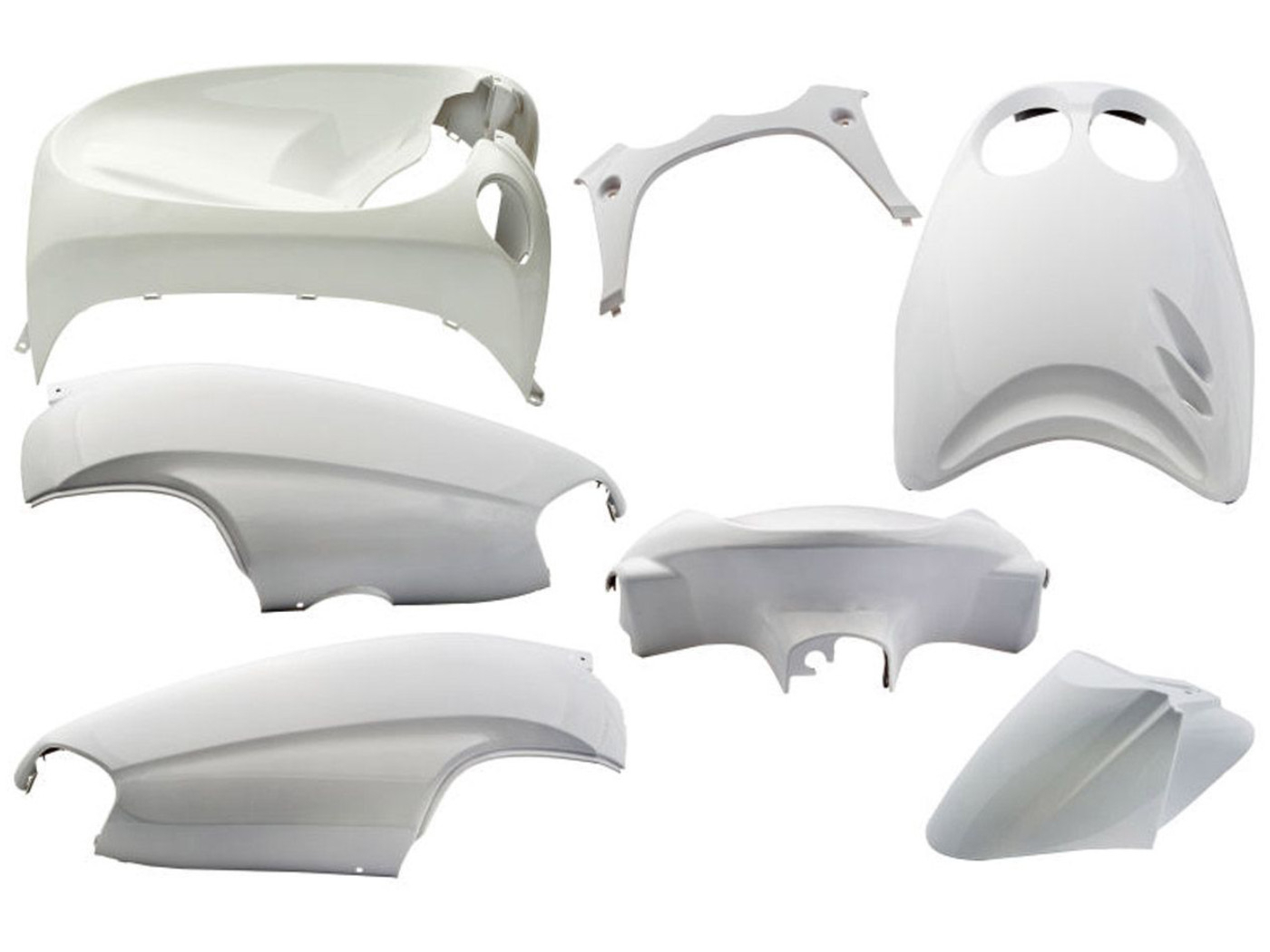 Fairing Kit EDGE 7-piece White For Yamaha Neos, MBK Ovetto 50-100cc 2-stroke -06/2007