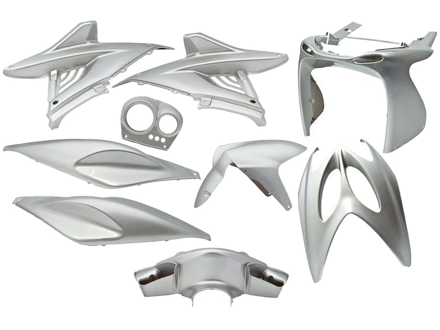 Fairing Kit EDGE 9-piece Grey Metallic For Yamaha Aerox, MBK Nitro