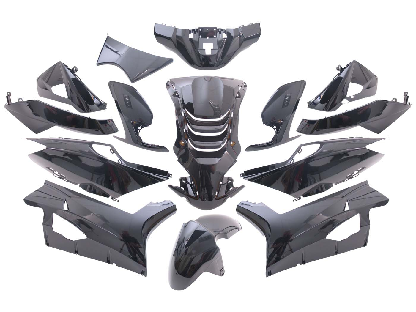 Fairing Kit EDGE 14-piece Black Metallic For Peugeot Speedfight 4