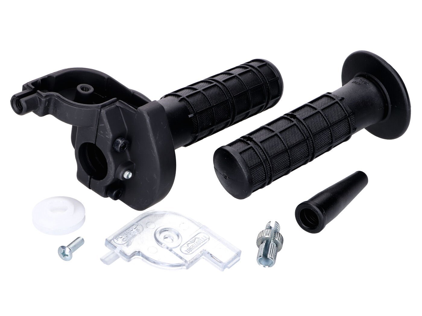Throttle Grip Set Domino Short Stroke Aluminum Black 48mm Stroke 2°/mm - Universal