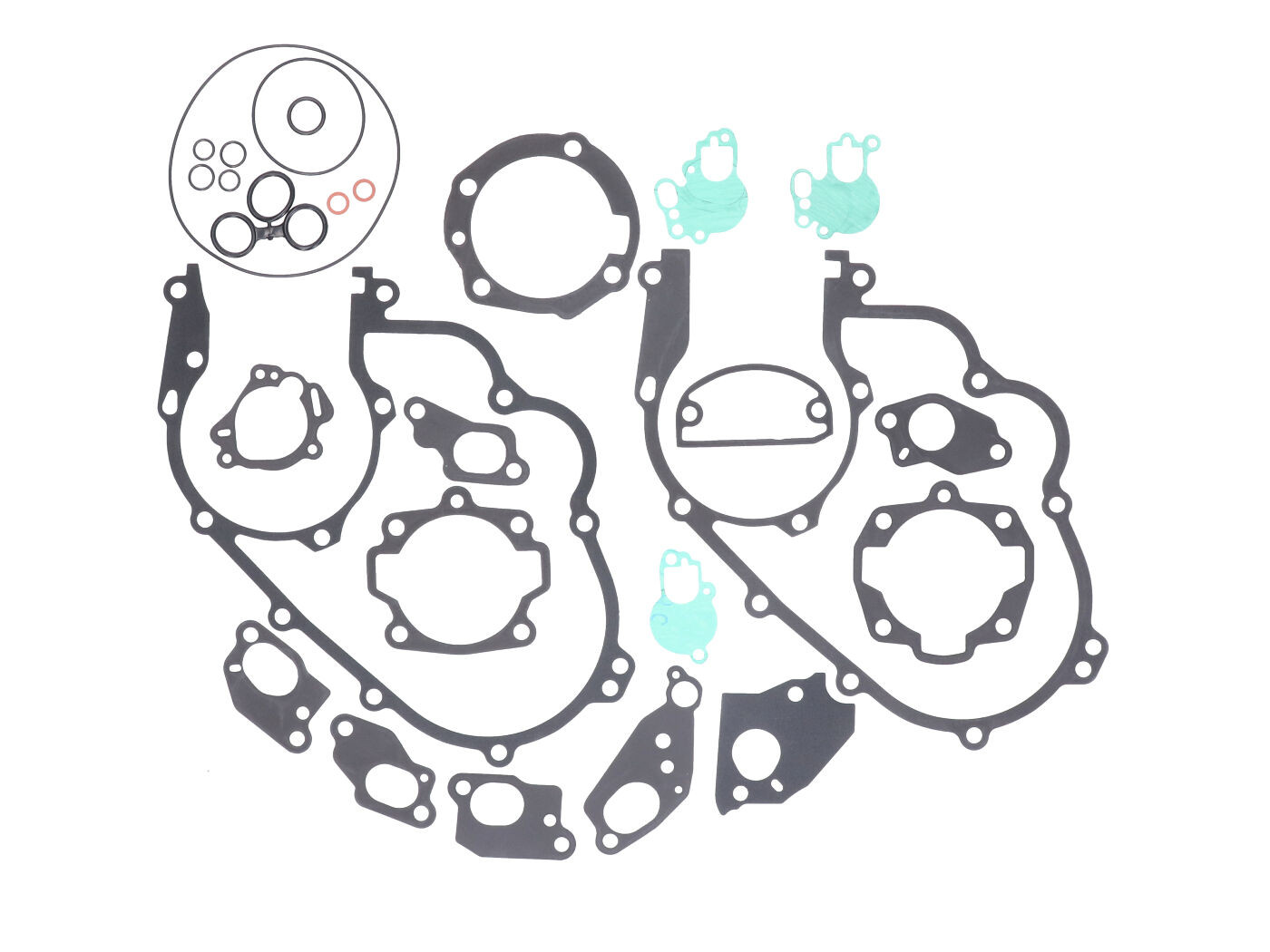 Gasket Set For Athena Aluminum Engine, Rubber-coated Incl. O-rings - With/without Separate Lubrication For Vespa Largeframe