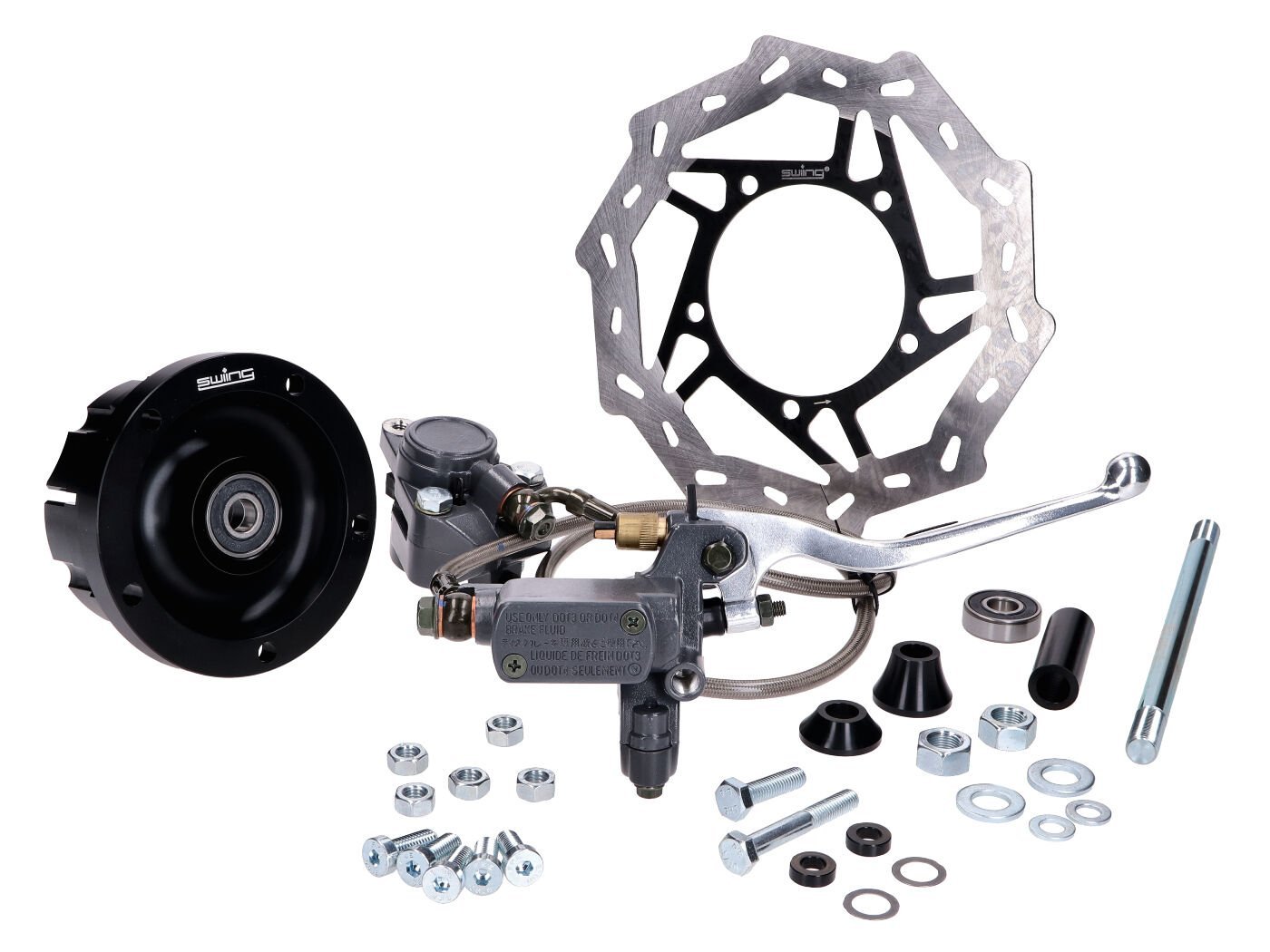 Disc Brake Set Swiing Ingenious EBR Harry Black Cast Rim For Piaggio Ciao