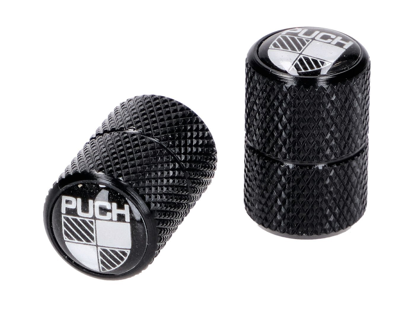 Valve Caps Black With White Logo For Puch
