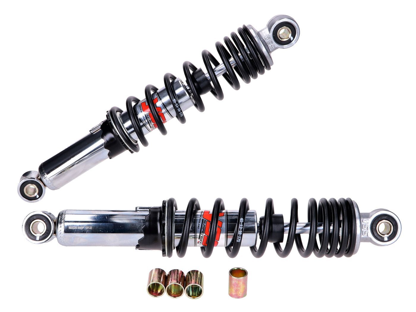 Shock Absorber Set YSS Black Chrome 300mm For Puch Maxi, Tomos
