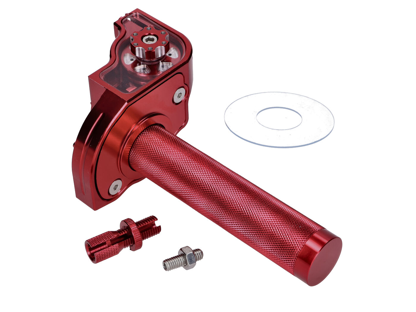 Short-stroke Throttle Red CNC For 22mm Handlebars For Moped, Moped