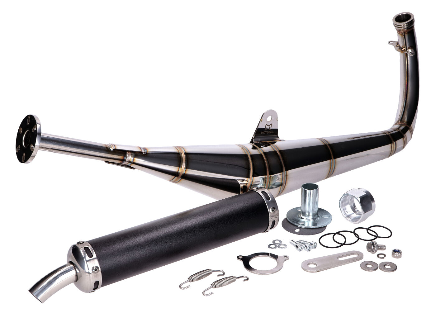 Exhaust System Motegra Racing For 60-110cc Golden Seams Incl. Rear Silencer For Simson S50, S51, S70