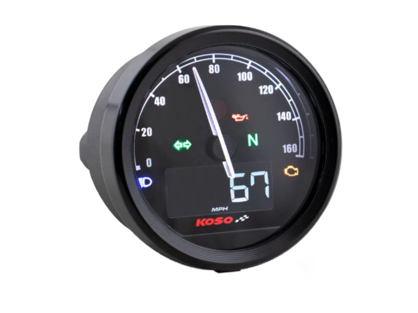 Speedometer Set Koso D=60mm TNT-05 Max 160km/h With Temperature Display And Indicator Lights For Indicators, Neutral, Oil Pressure, Fuel