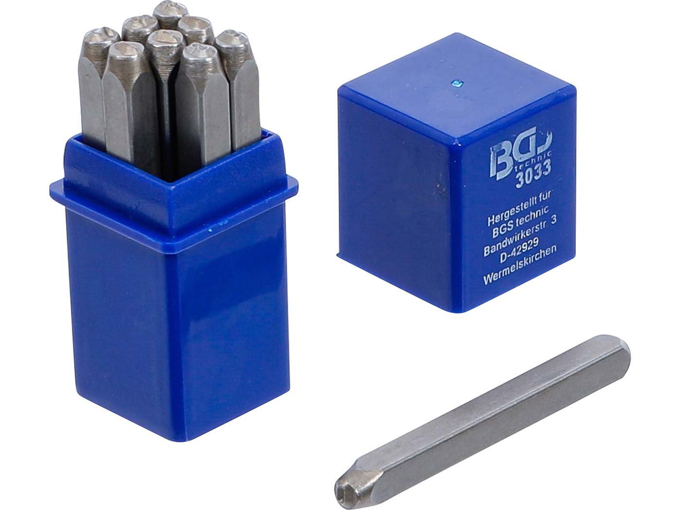 Impact Numbers Set 3mm DIN1451 9-piece