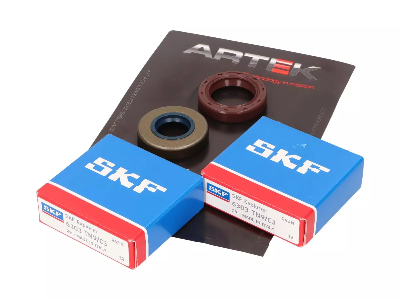Buy now: Crankshaft Bearing Set ARTEK K1 Racing SKF Polyamide For Minarelli AM Crankshaft Bearing Set ARTEK K1 Racing SKF Polyamide For Minarelli AM