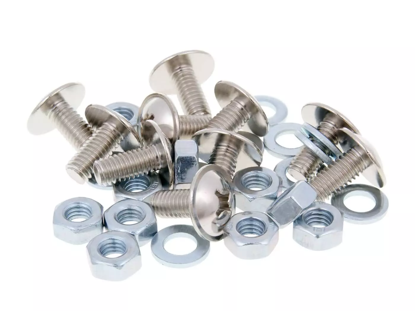 Buy now: Screw Set Buzzetti Cross Slot M6x13 With Washers And Nuts - 10 Pcs Each Screw Set Buzzetti Cross Slot M6x13 With Washers And Nuts - 10 Pcs Each