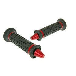 Handlebar Rubber Grip Set Cone Shaped Red