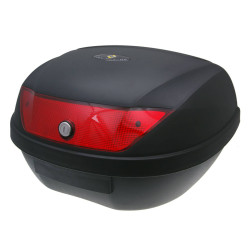 Top Case Maxi Trunk Black - Lock With 2 Keys, Red Lens - 51L Capacity