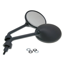 Mirror Set Short Version Black M8 Right-hand Thread For Vespa GTS, GTV, LXV, LX, S, Primavera, Sprint